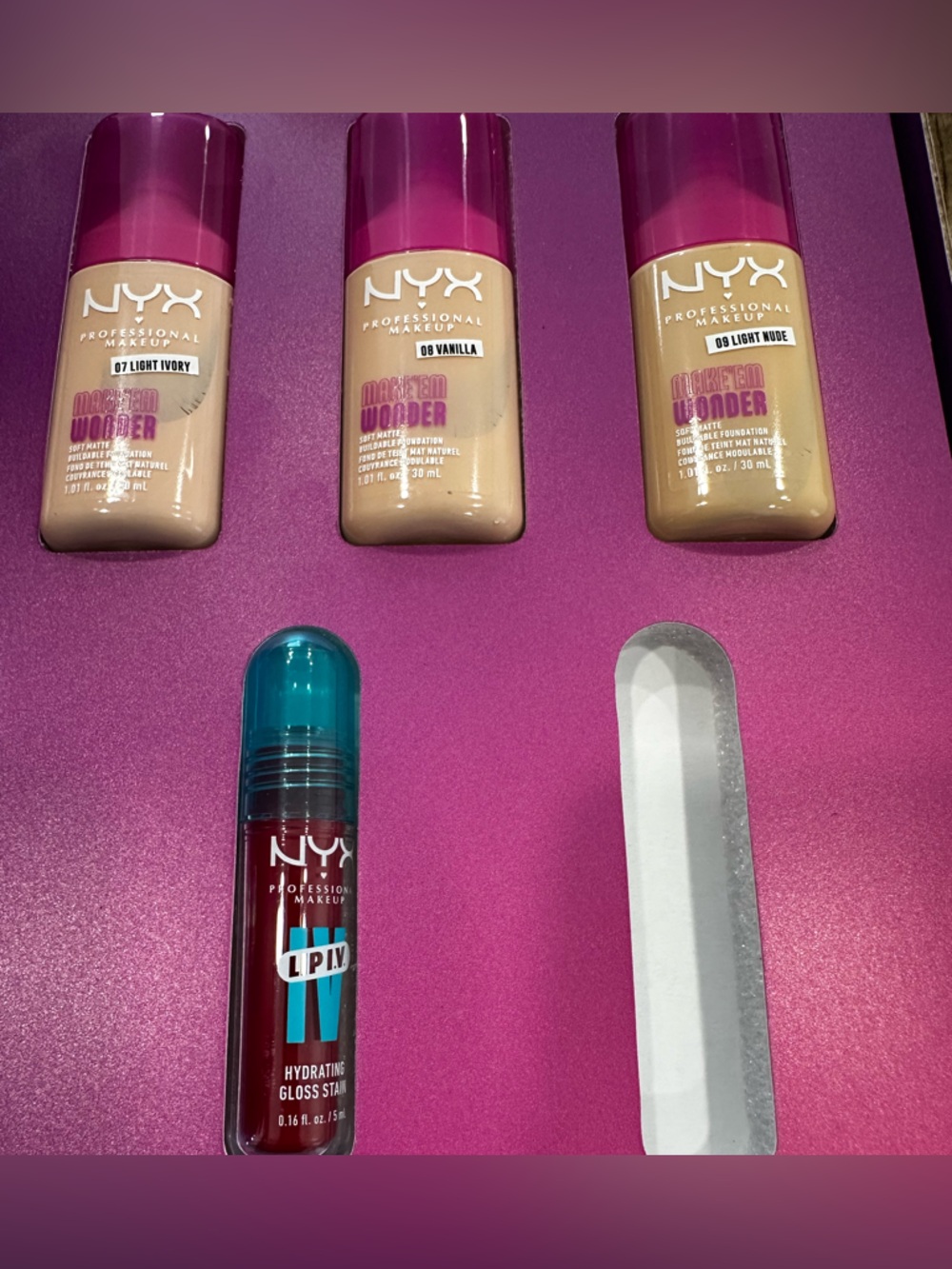 NYX Makeup Box with Pink Logo on Purple Background whole set - Picture 9 of 9